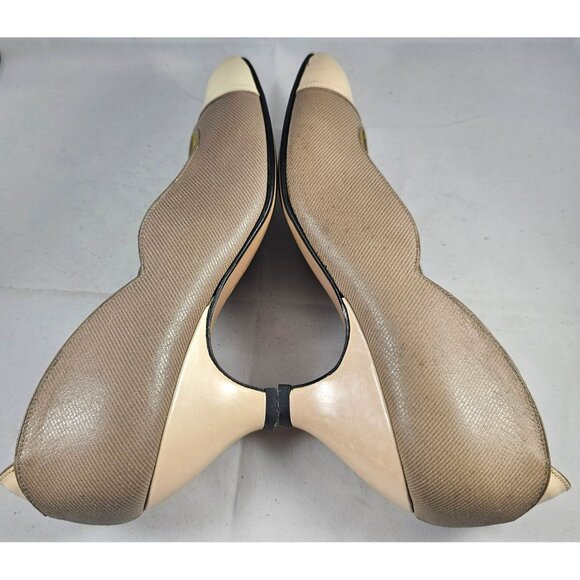 Vintage Walter Steiger Beige & Cream Kitten Heel Pumps Size 7 - Picture 9 of 12